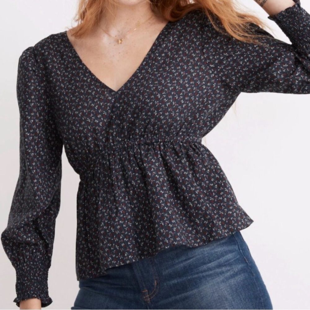 Madewell floral v neck